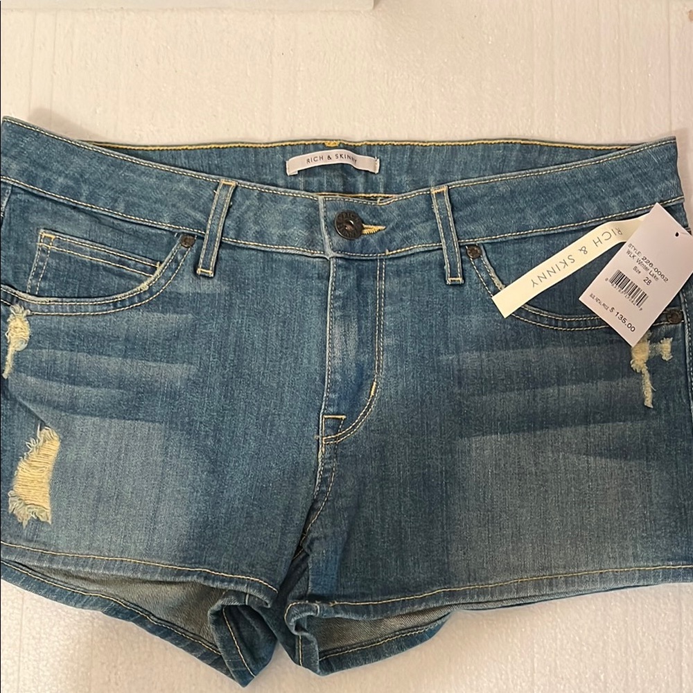 Rich & Skinny Jean Shorts, NWT. $135.00. Size 28